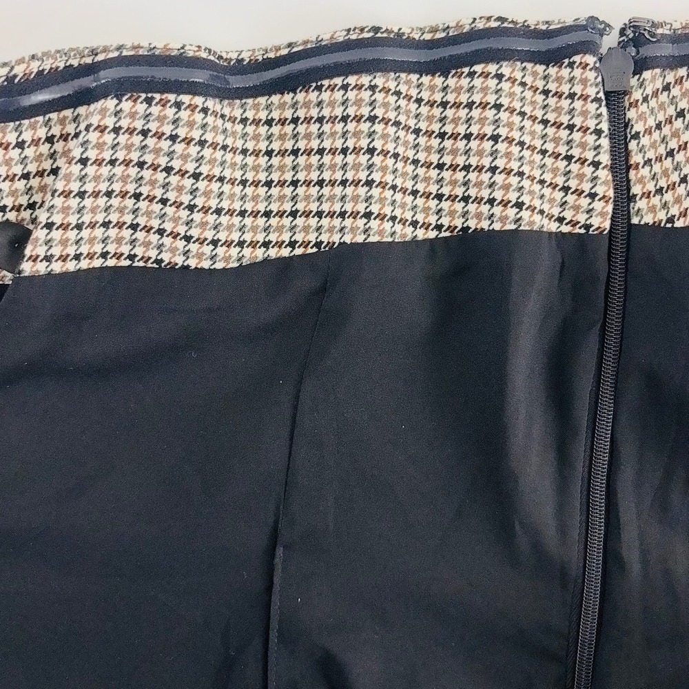 Ann Taylor Houndstooth Strapless Corset Top Brown Black Button Front Size 2 - Picture 7 of 10